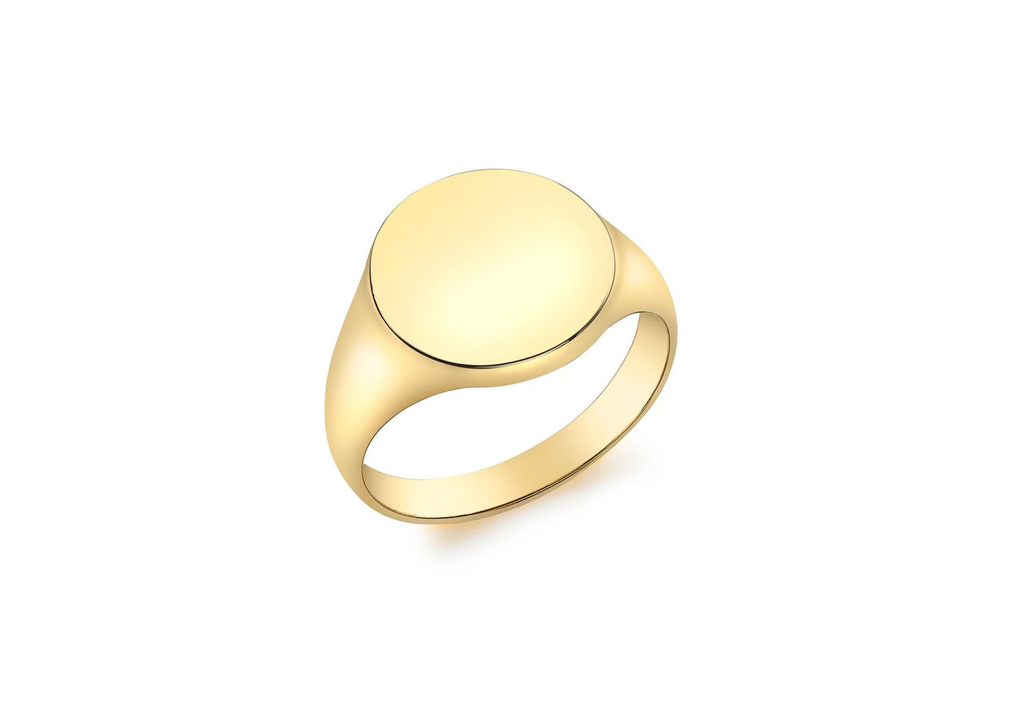 9ct Yellow Gold Plain Round Signet Ring