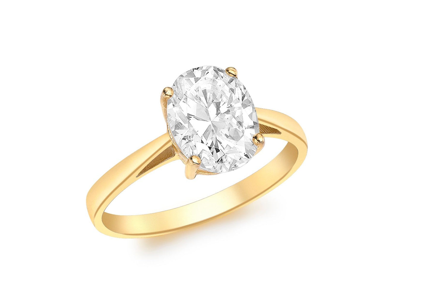 9ct Yellow Gold Oval Cut CZ Ring