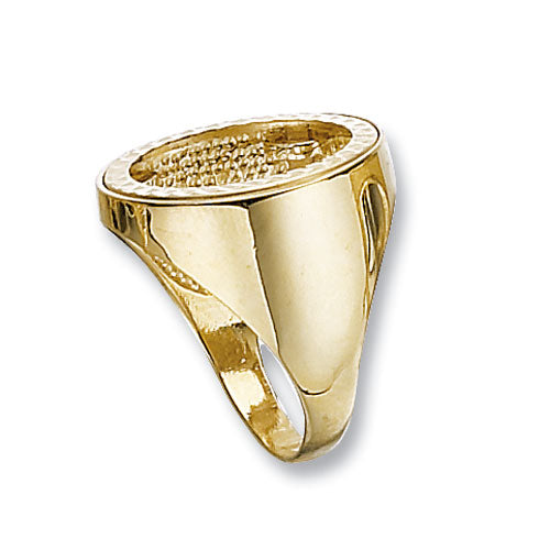 9ct Yellow Gold Full Sovereign Coin Mount Ring