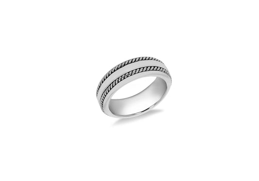 Silver Twist Edge Ring