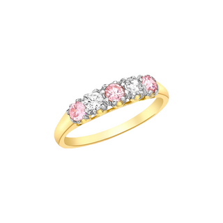 9ct Rose & White CZ Ring