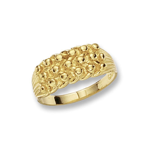 9K Yellow Gold Triple Row Keeper's Ring