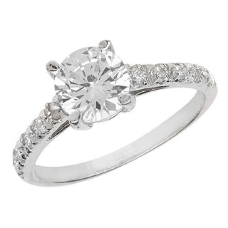 Sterling Silver CZ Shoulder Set Ring