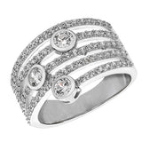 Sterling Silver CZ Rhodium Plated Ring