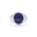 Sterling Silver Oval Lapis Signet Ring