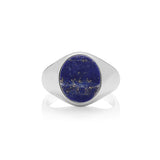 Sterling Silver Oval Lapis Signet Ring