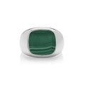 Triple Plated Sterling Silver Malachite Signet Ring