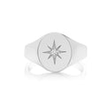 Sterling Silver Diamond Signet Ring