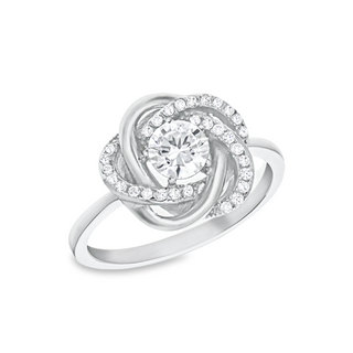 Sterling Silver CZ Knot Ring