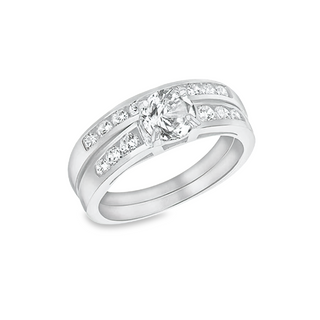 Sterling Silver CZ Bridal Set