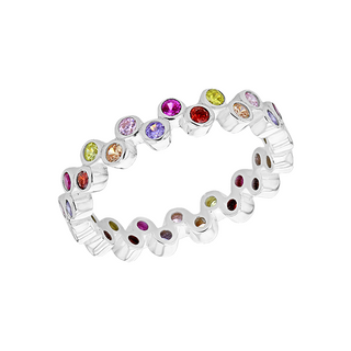 Sterling Silver Multi-Coloured CZ Ring