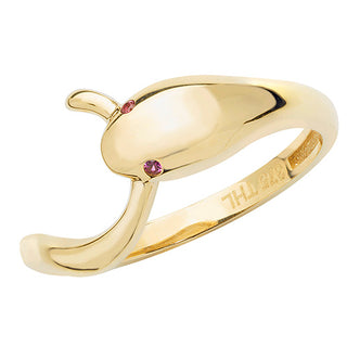 9ct Yellow Gold Snake CZ Ring