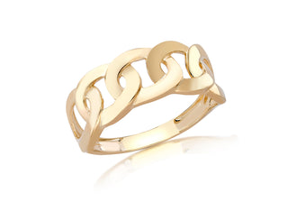 9K Yellow Gold Curb Design Ring