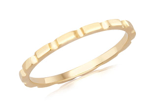 9ct Yellow Gold Slim Brick Stacking Ring
