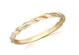 9ct Yellow Gold Slim Twisted Stacking Ring