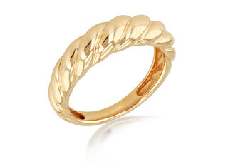 9ct Yellow Gold Twist Dome Ring