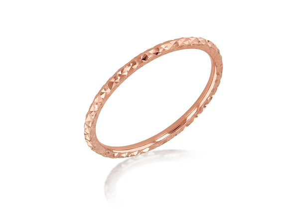 9K Rose Gold Slim DC Stacking Ring
