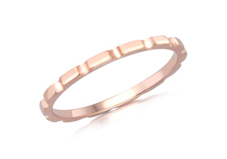 9ct Rose Gold Brick Stacking Ring