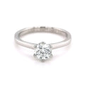 Platinum 0.70ct 6 Claw Round Diamond Ring