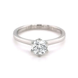 Platinum 0.70ct 6 Claw Round Diamond Ring