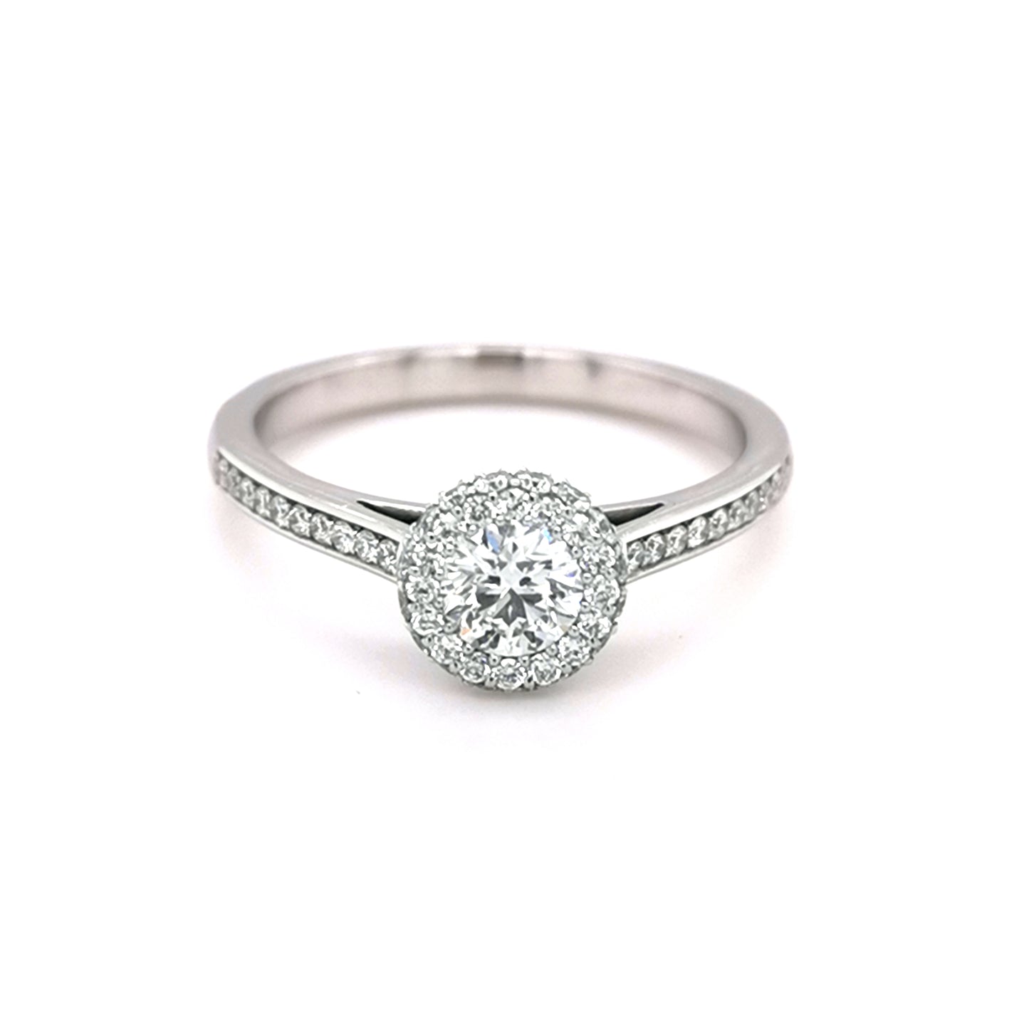 Platinum 0.65ct Diamond Halo Ring