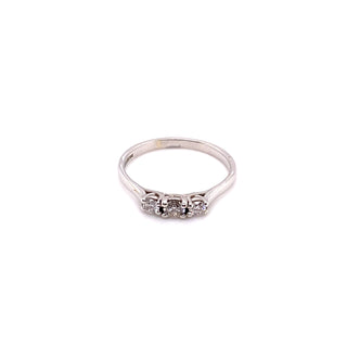 9ct White Gold 0.25ct Diamond Trilogy Style Ring