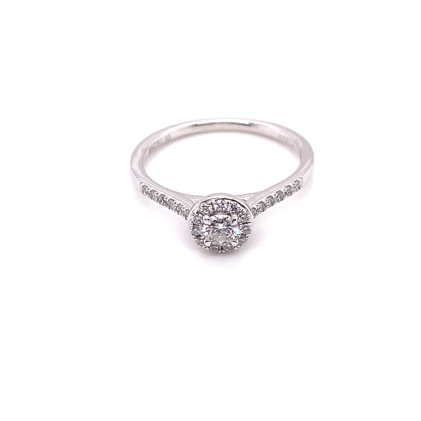 Platinum 0.39ct Diamond Halo Engagement Ring