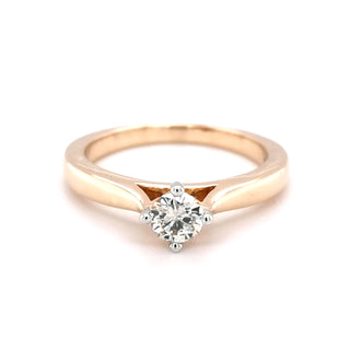 9K Yellow Gold Diamond Solitaire Ring