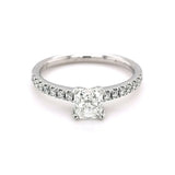 Platinum Cushion Cut Diamond Ring