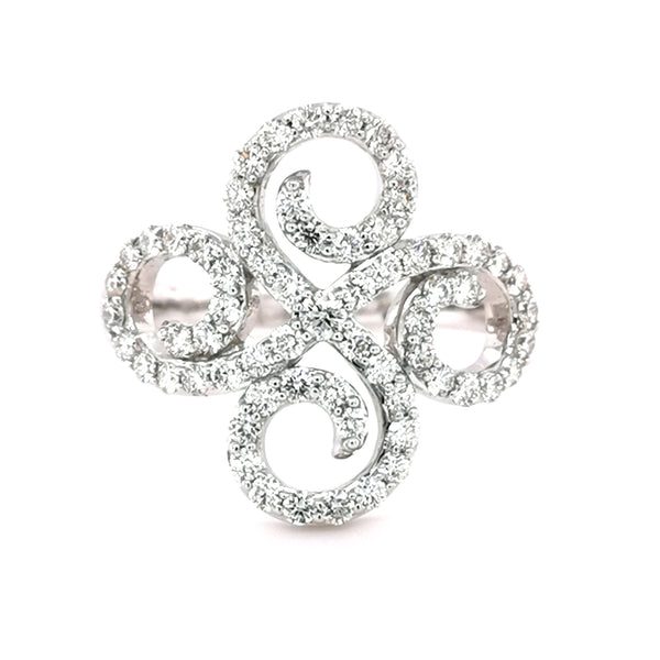 9K White Gold 1ct Diamond Statement Ring