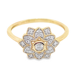 9ct Yellow Gold Vintage Diamond Star Cluster Ring