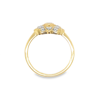 9ct Yellow Gold Vintage Diamond Star Cluster Ring