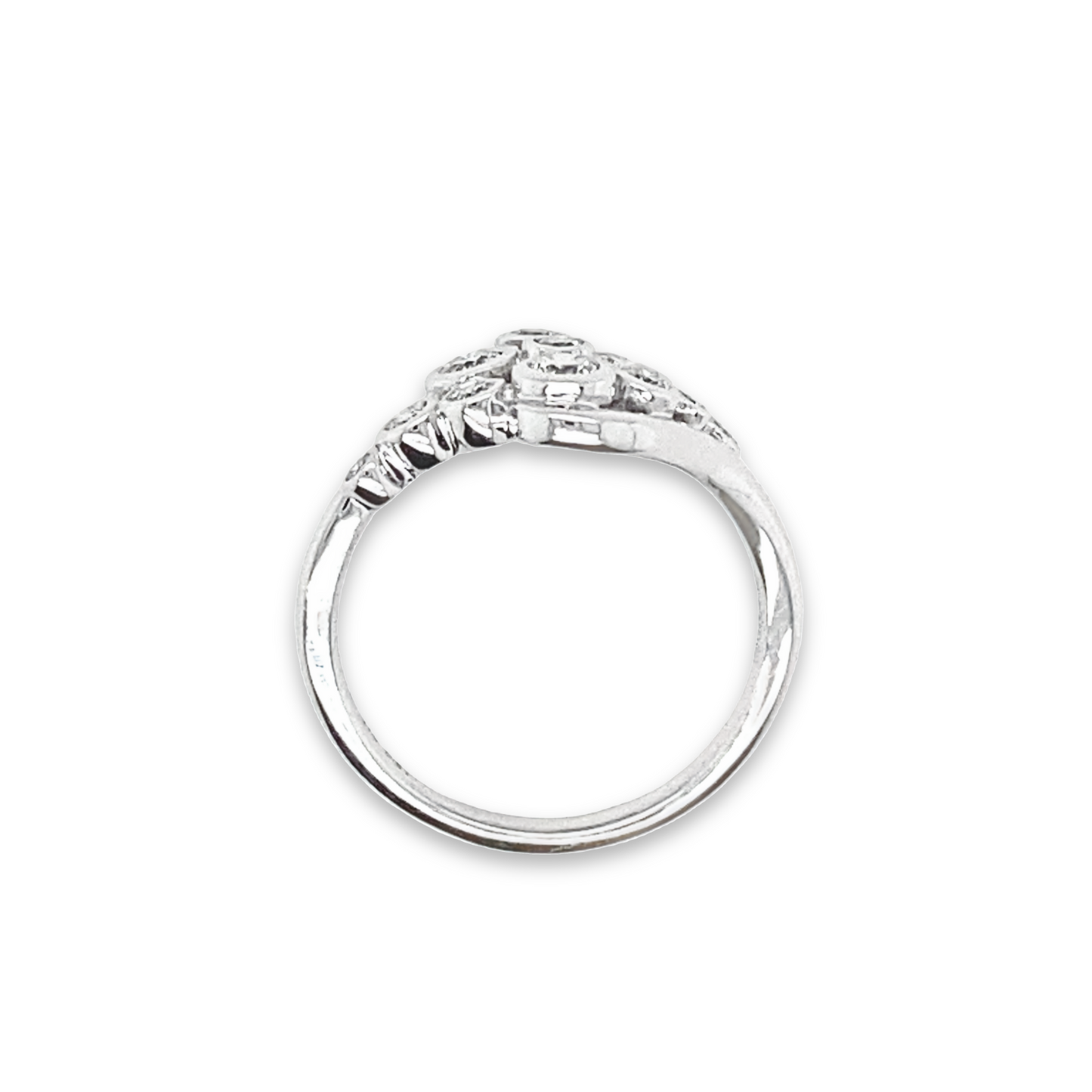 9ct White Gold Bezel Set Diamond Ring