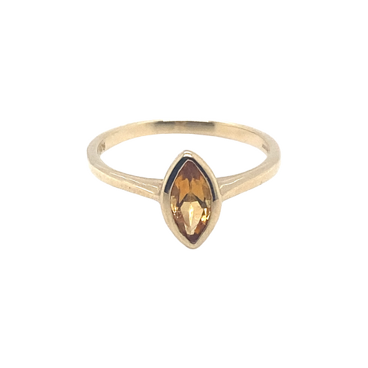 9ct Yellow Gold Marquise Citrine Ring
