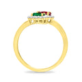 9ct Yellow Gold Emerald & Ruby Diamond Ring