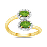 9ct Yellow Gold Peridot & Diamond Ring