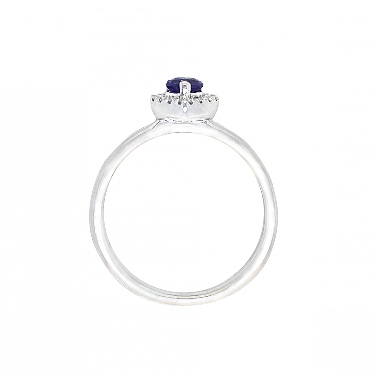 9ct White Gold Halo Sapphire Ring