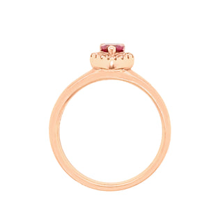 9ct Rose Gold Halo Pink Tourmaline Ring