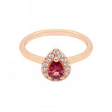 9ct Rose Gold Halo Pink Tourmaline Ring