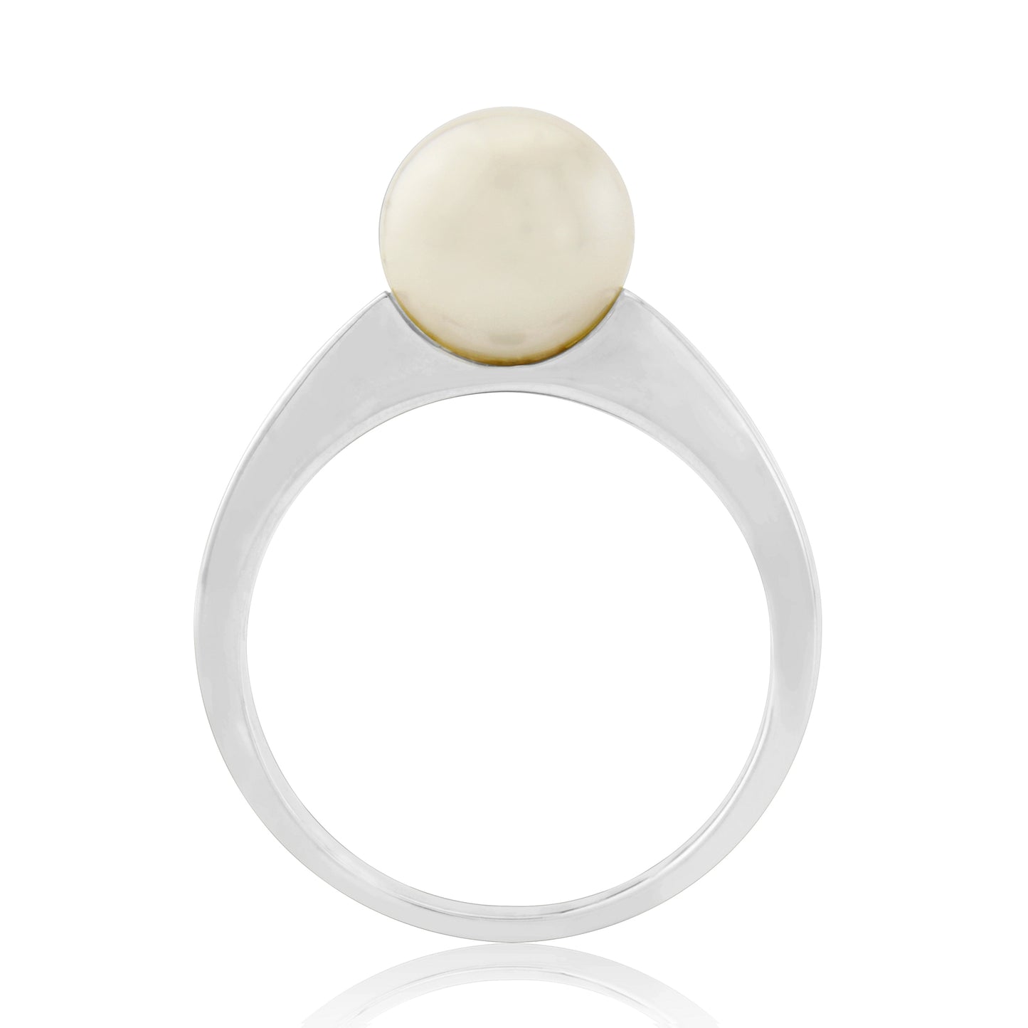 9ct White Gold Single Cultured Pearl Ring