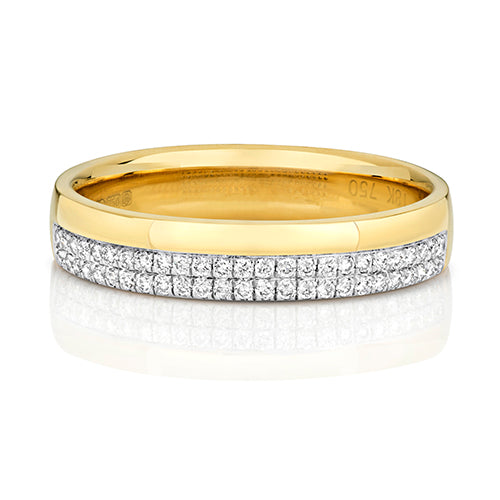 9ct Yellow Gold Diamond Set Wedding Ring