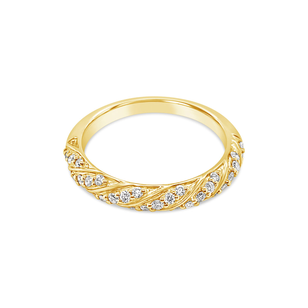 18ct Yellow Gold Patterned Diamond Ring – Sonny's Jewellers