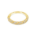 18K Yellow Gold Patterned Diamond Ring
