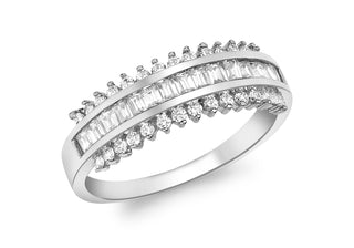 9ct White Gold Cubic Zirconia Ring
