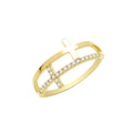 9ct Yellow Gold CZ Cross Ring