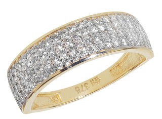 9ct Yellow Gold Pave Set CZ Ring
