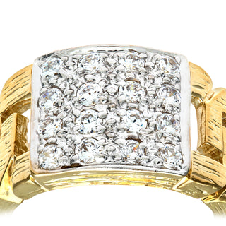 9ct Yellow Gold Mens CZ Ring