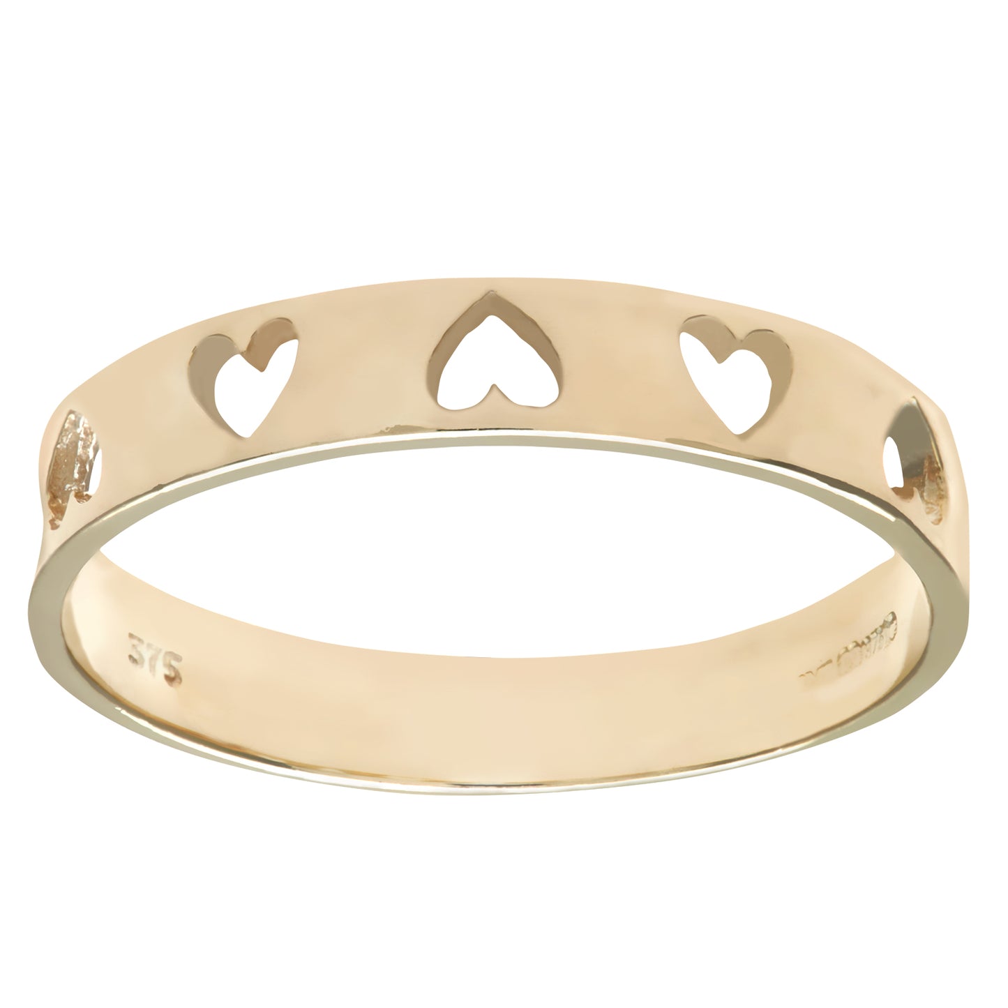 9ct Yellow Gold Cut Out Heart Ring