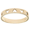 9ct Yellow Gold Cut Out Heart Ring