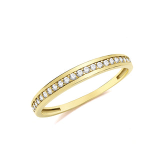 9ct Yellow Gold CZ Half Eternity Ring